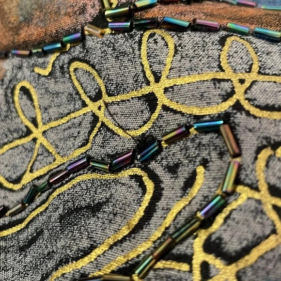 Effeci Authentic Vintage Beaded Vest Size Large. Vintage Gold! - Picture 8 of 10